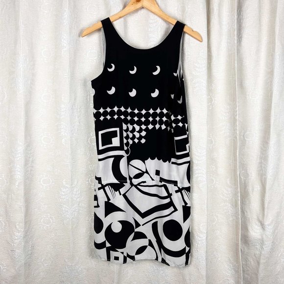 Corey Lynn Calter silk black & white geometric shift dress - Picture 4 of 7